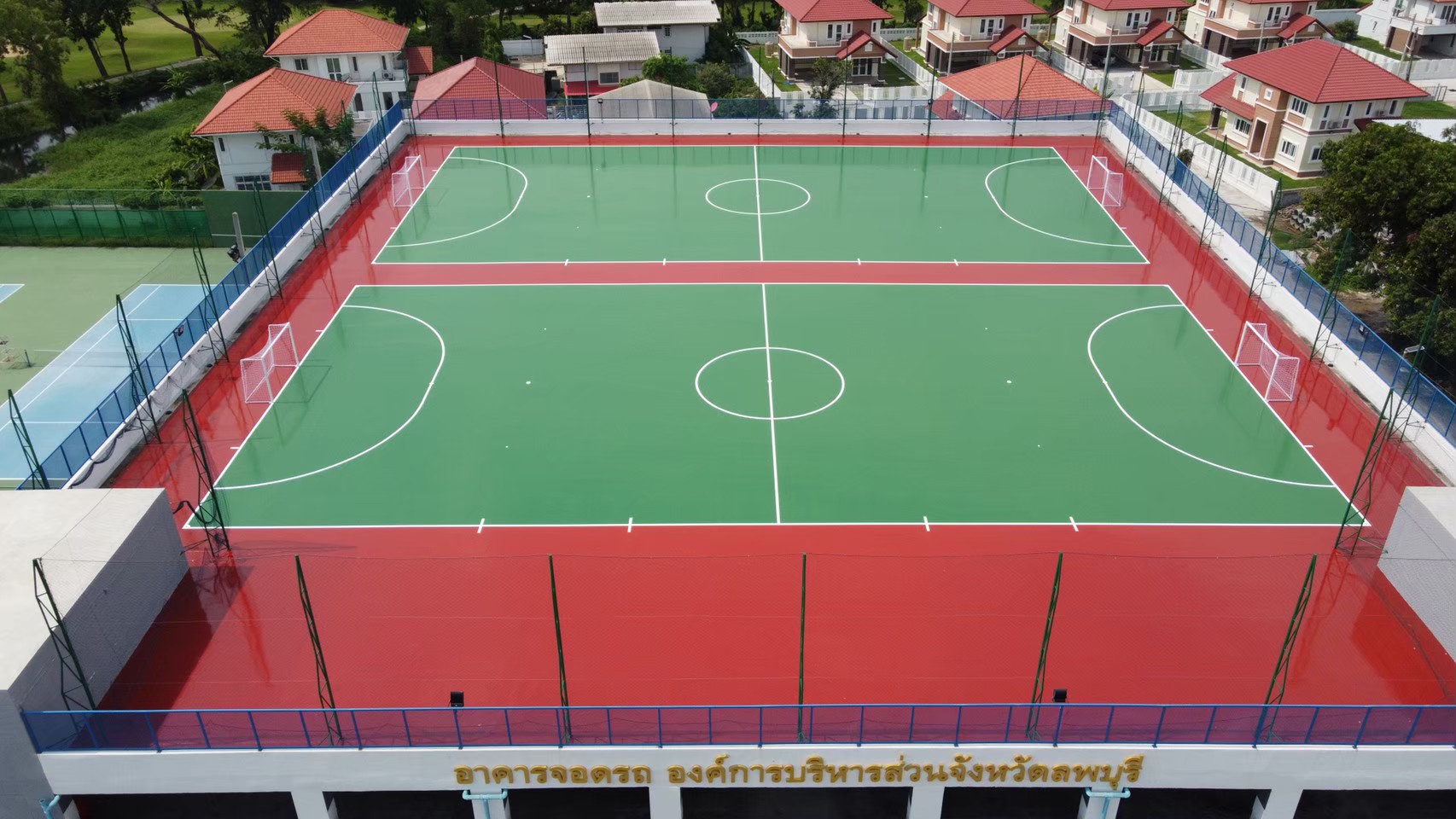 futsal field on Rooftop of the parking building